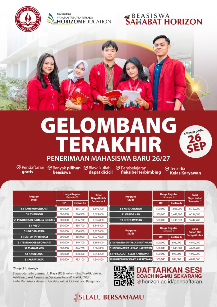 Biaya Kuliah HorizonU dengan Beasiswa 50%